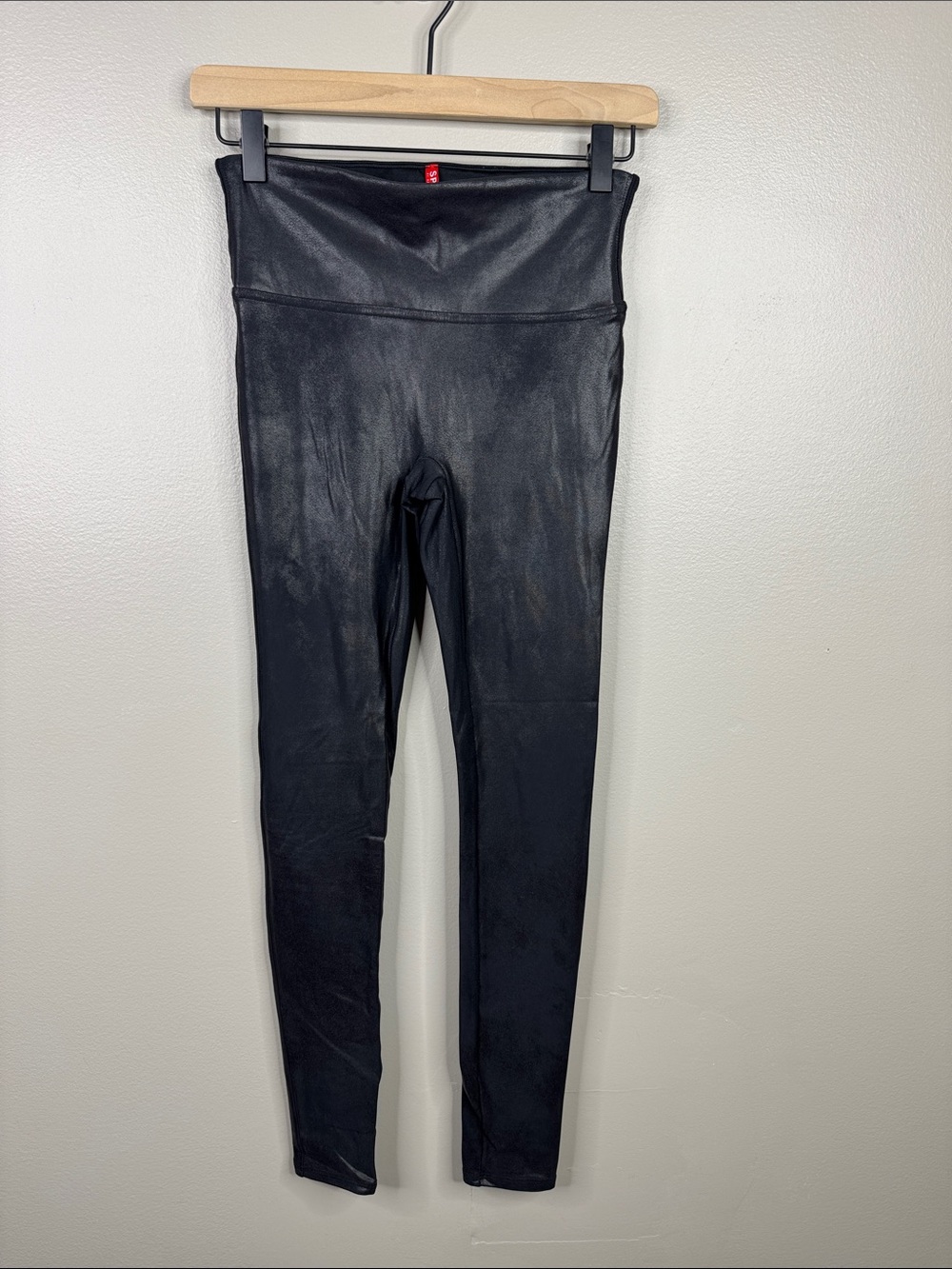 SPANX Faux Leather High Waist Leggings Black Shaping - Women's Size S Small